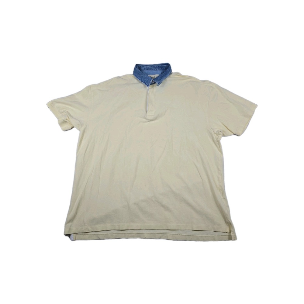 Eddie Bauer Men's‎ Size 3XL Yellow Polo Denim Collar Short Sleeve Shirt